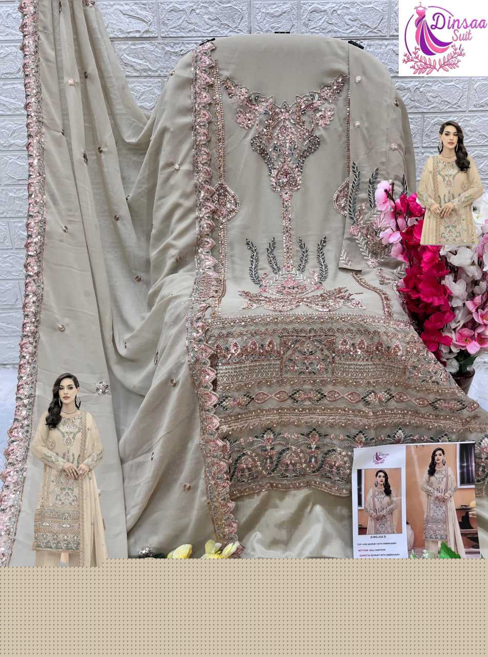 Ynf Faux Georgette RIN197 DINSAA SUIT 234 Suits & Dresses Islamic Clothing Festive Collections Wholesale Pakistani Suits Kashmiri Suits Semi Stitched Suits Manufacturer