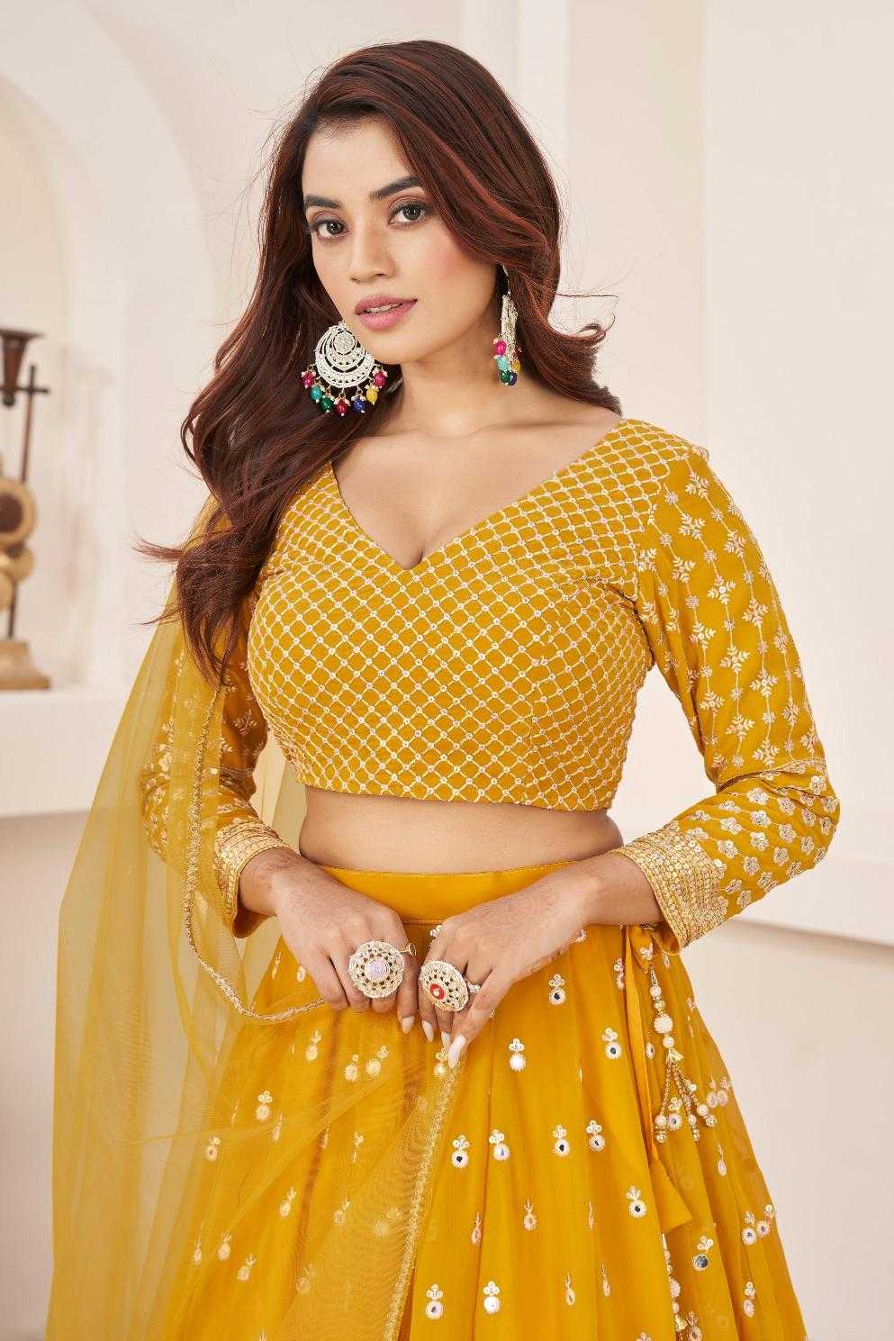 Ynf Georgette RIN197 Aanchal-1869 Lehengas Wedding Collections Festive Collections Wholesale Net Fancy Lehenga Georgette Lehenga Heavy Lehenga Manufacturer