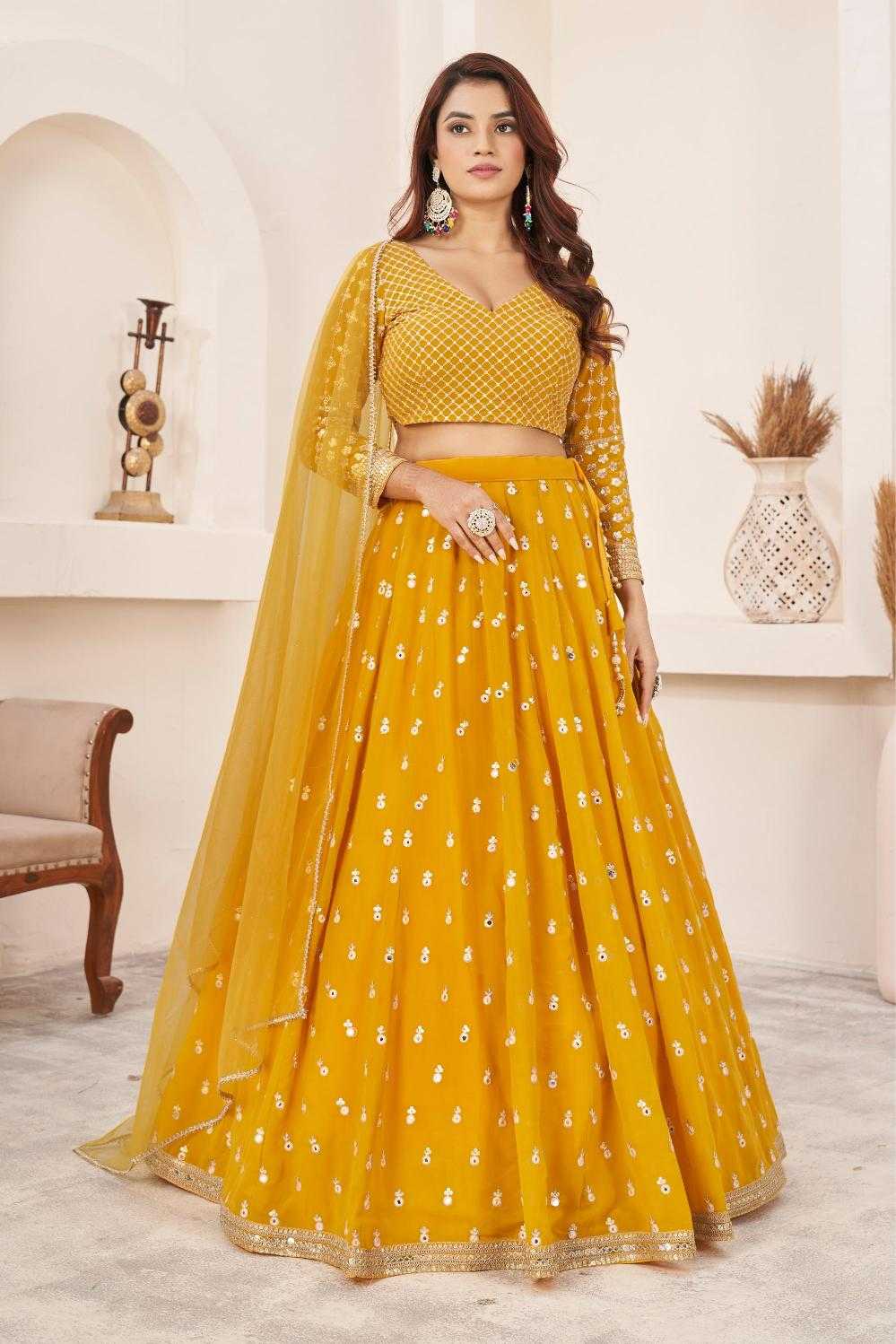 Ynf Georgette RIN197 Aanchal-1869 Lehengas Wedding Collections Festive Collections Wholesale Net Fancy Lehenga Georgette Lehenga Heavy Lehenga Manufacturer