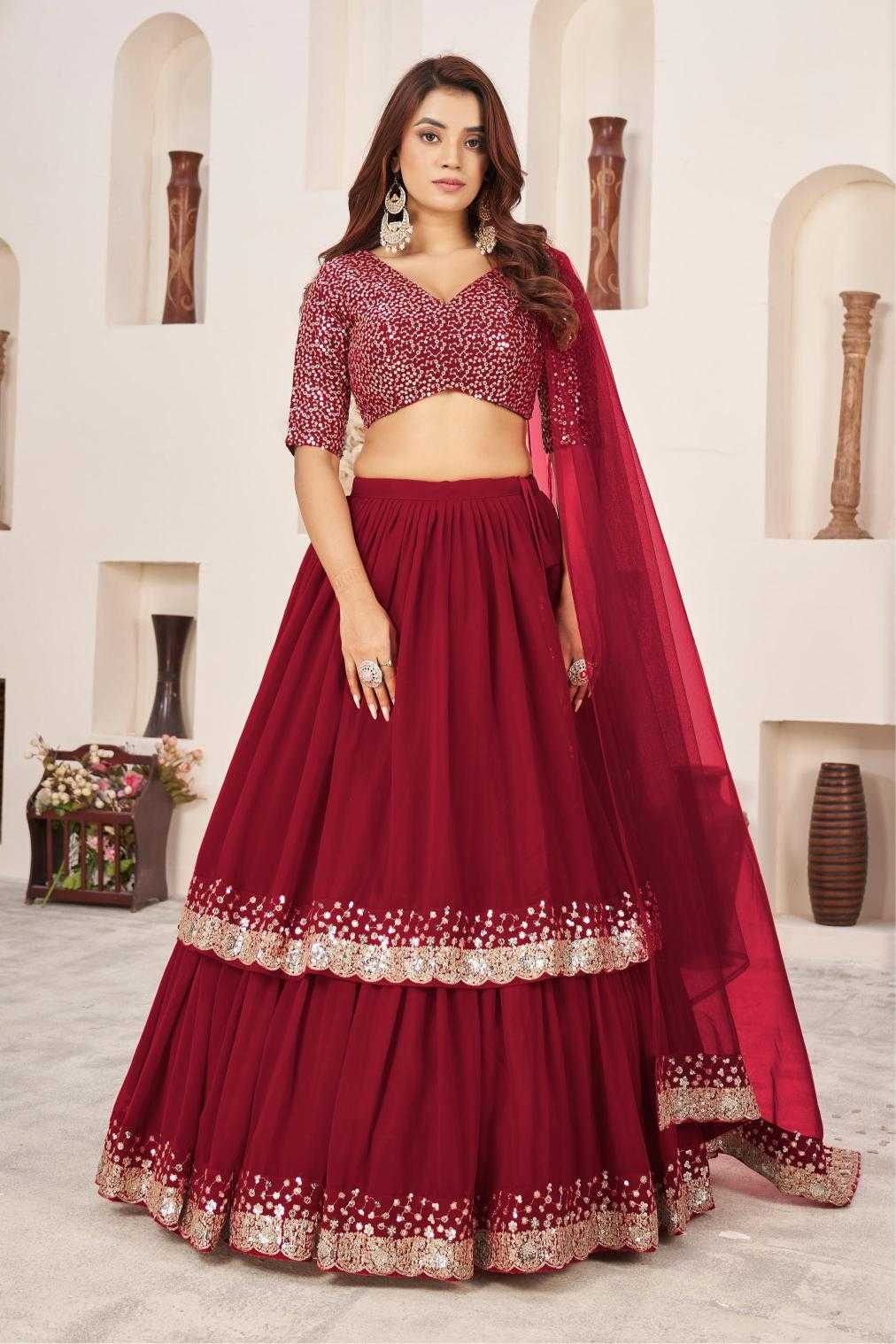 Ynf Georgette RIN197 Aanchal-1869 Lehengas Wedding Collections Festive Collections Wholesale Net Fancy Lehenga Georgette Lehenga Heavy Lehenga Manufacturer