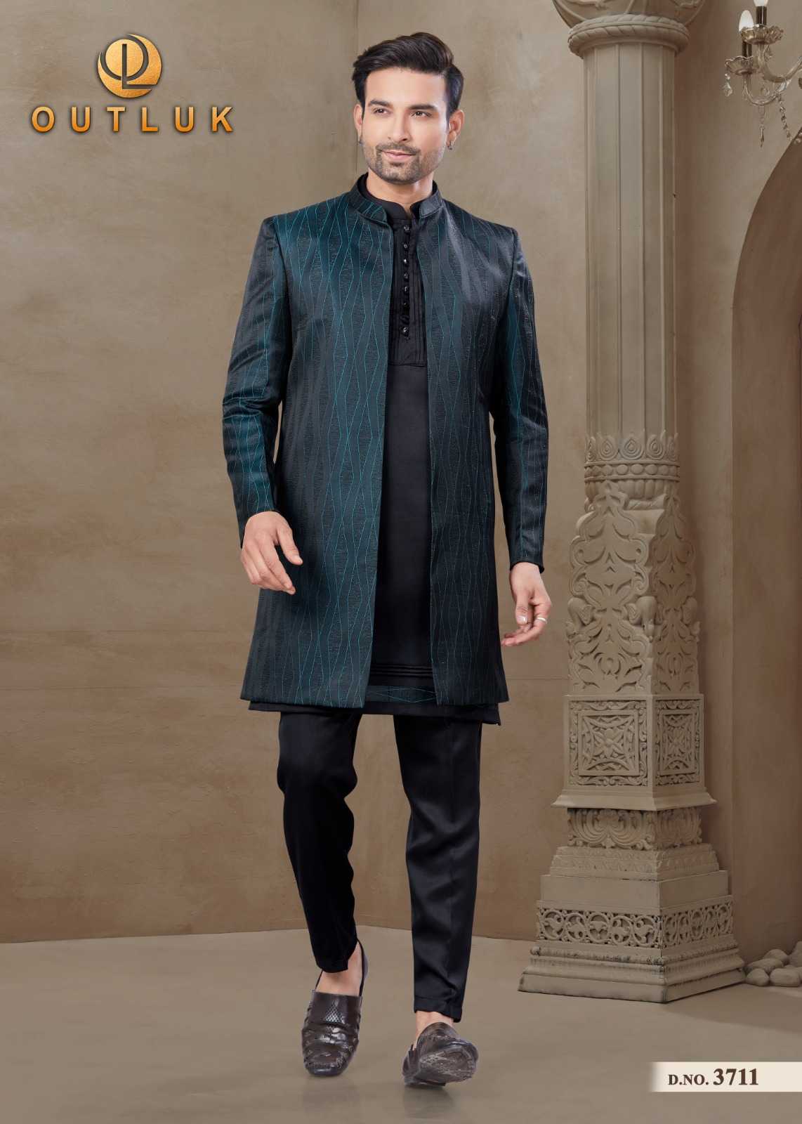 Ynf Mysore Silk RIN197 Outluk Premium Series Wedding 37 Mens Wear Wholesale Mens Kurta Pyjama Men Wedding kurta Embroidered Kurta Pajama Manufacturer