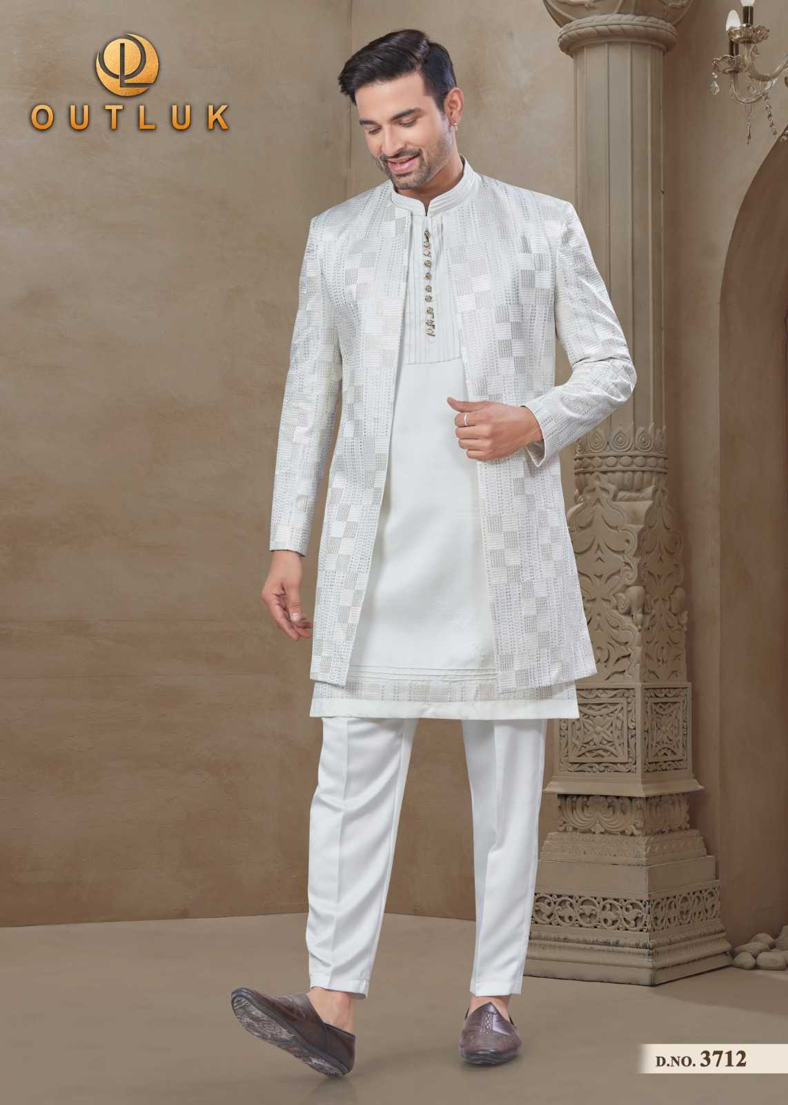 Ynf Mysore Silk RIN197 Outluk Premium Series Wedding 37 Mens Wear Wholesale Mens Kurta Pyjama Men Wedding kurta Embroidered Kurta Pajama Manufacturer