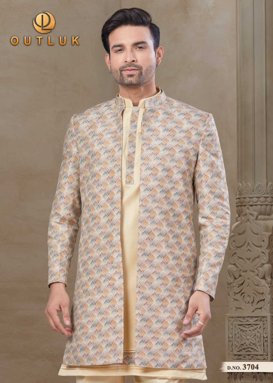 Ynf Mysore Silk RIN197 Outluk Premium Series Wedding 37 Mens Wear Wholesale Mens Kurta Pyjama Men Wedding kurta Embroidered Kurta Pajama Manufacturer