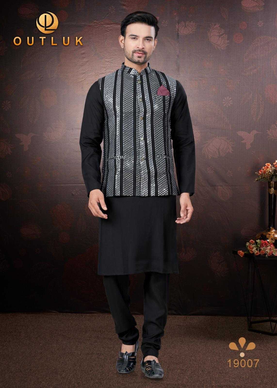 Ynf Pure Silk RIN197 Outluk Wedding Collection Vol 19 Mens Wear Wedding Collections Festive Collections Wholesale Mens Kurtas Mens Kurta Pyjama Silk Kurta Manufacturer