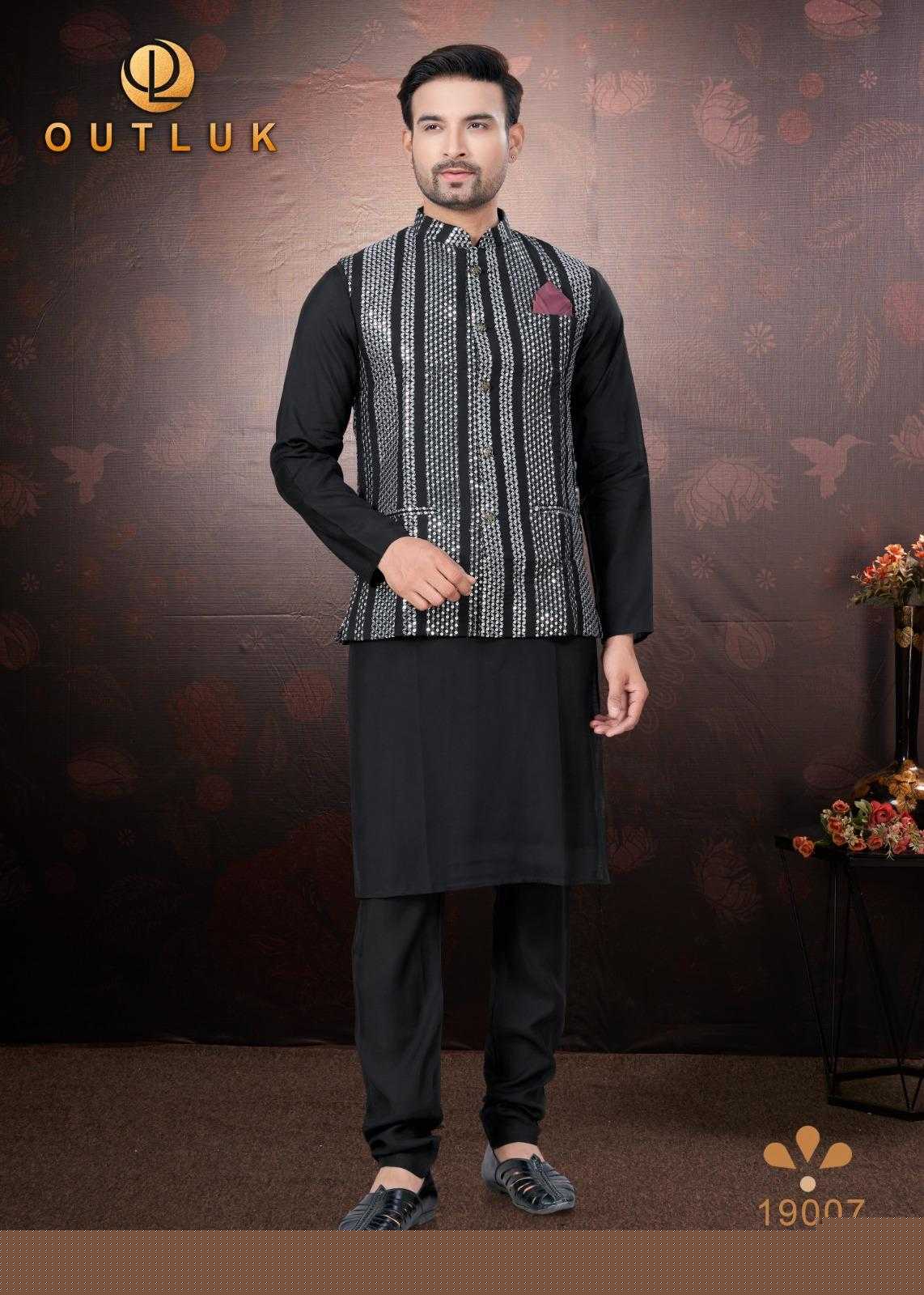 Ynf Pure Silk RIN197 Outluk Wedding Collection Vol 19 Mens Wear Wedding Collections Festive Collections Wholesale Mens Kurtas Mens Kurta Pyjama Silk Kurta Manufacturer