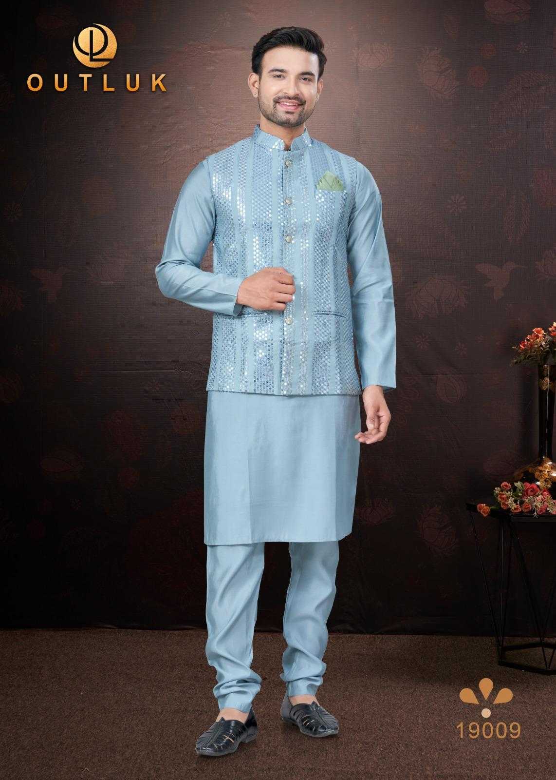 Ynf Pure Silk RIN197 Outluk Wedding Collection Vol 19 Mens Wear Wedding Collections Festive Collections Wholesale Mens Kurtas Mens Kurta Pyjama Silk Kurta Manufacturer