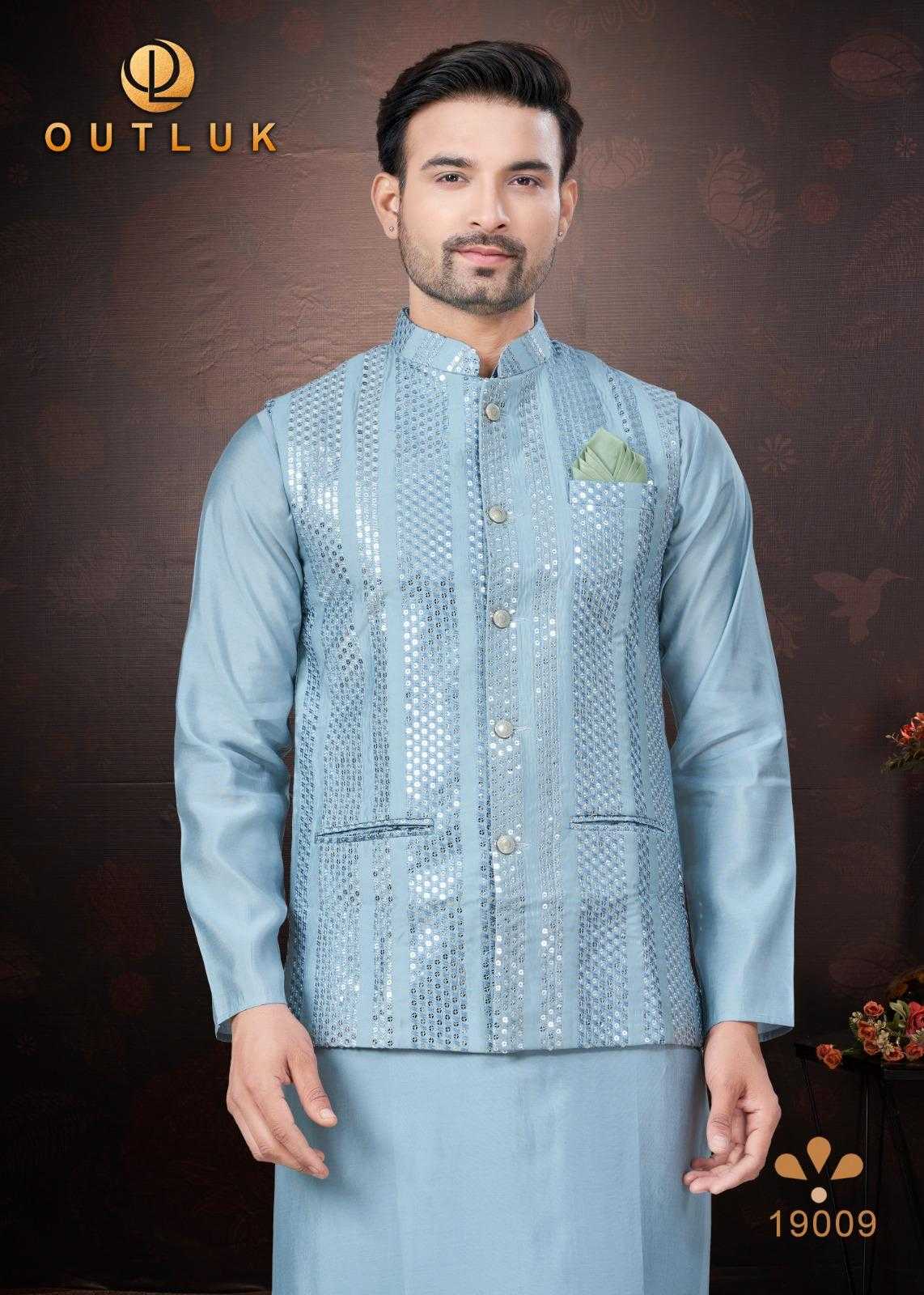 Ynf Pure Silk RIN197 Outluk Wedding Collection Vol 19 Mens Wear Wedding Collections Festive Collections Wholesale Mens Kurtas Mens Kurta Pyjama Silk Kurta Manufacturer