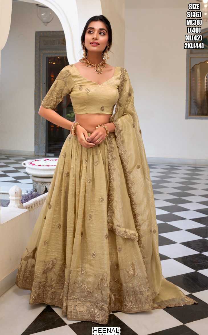 Ynf Soft Gold Crush RIN197 Heenal Lehengas Wedding Collections Festive Collections Wholesale Designer Lehenga Designer Lehenga Choli After-Party Outfits Manufacturer