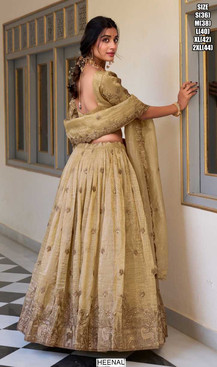 Ynf Soft Gold Crush RIN197 Heenal Lehengas Wedding Collections Festive Collections Wholesale Designer Lehenga Designer Lehenga Choli After-Party Outfits Manufacturer