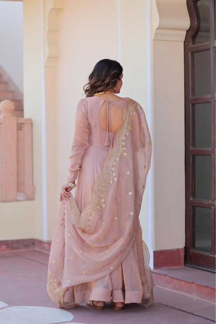 Ynf Chinon KESH481 BRIGHT Gowns Wedding Collections Festive Collections Wholesale Embroidery Gowns Chiffon Gowns Gown With Cancan Manufacturer