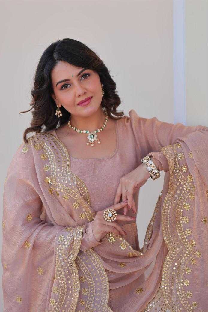 Ynf Chinon KESH481 BRIGHT Gowns Wedding Collections Festive Collections Wholesale Embroidery Gowns Chiffon Gowns Gown With Cancan Manufacturer