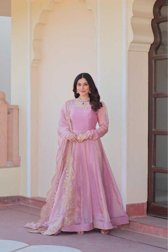 Ynf Chinon KESH481 BRIGHT Gowns Wedding Collections Festive Collections Wholesale Embroidery Gowns Chiffon Gowns Gown With Cancan Manufacturer