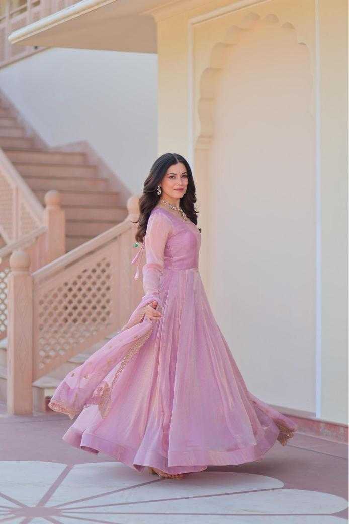 Ynf Chinon KESH481 BRIGHT Gowns Wedding Collections Festive Collections Wholesale Embroidery Gowns Chiffon Gowns Gown With Cancan Manufacturer