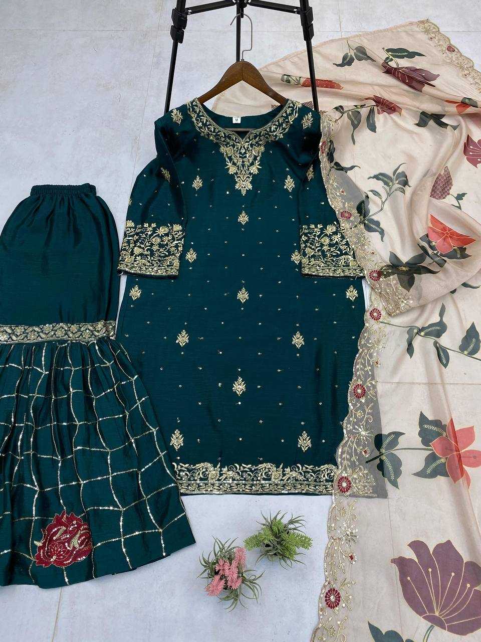 Ynf Chinon RIN141 1946 Suits & Dresses Islamic Clothing Wholesale Sharara Salwar Suits Pakistani Suits Embroidered Suits Manufacturer