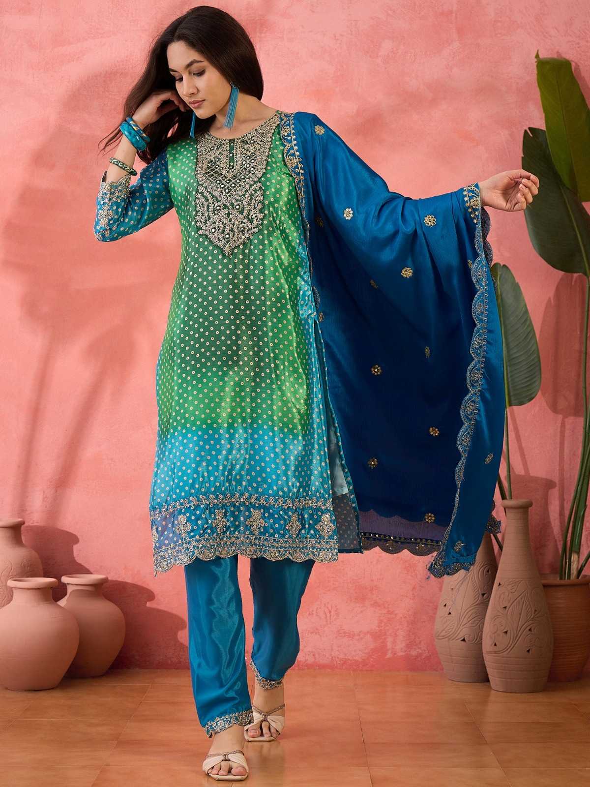 Ynf Chinon Silk RIN184 ARISSA Suits & Dresses Wedding Collections Festive Collections Wholesale Ladies Silk Suit Wedding Suits Designer Suits Manufacturer