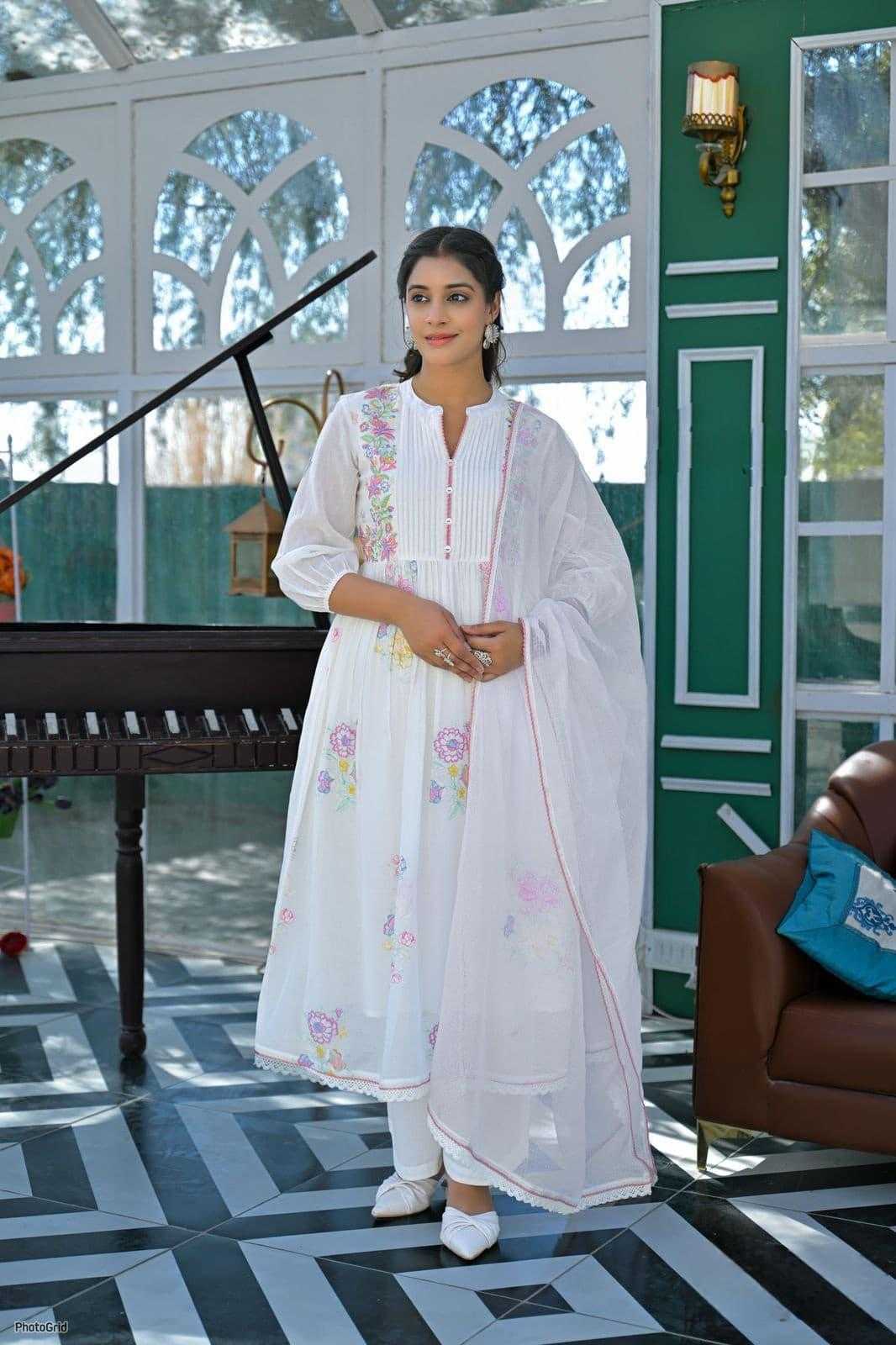 Ynf Cotton KESH481 mul mul Suits & Dresses Wedding Collections Festive Collections Wholesale Embroidery Suits Cotton Suits Anarkali Suits Manufacturer