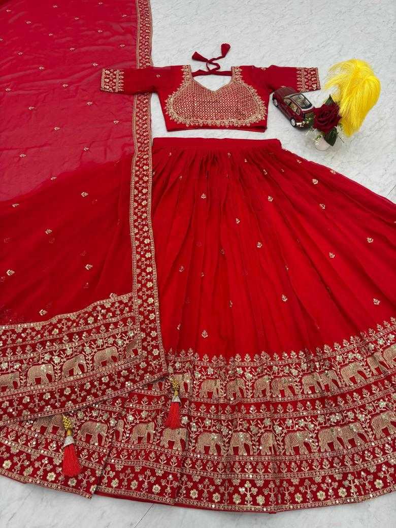 Ynf Faux Georgette KESH481 stich Collection Lehengas Wedding Collections Festive Collections Wholesale Embroidered Lehenga Georgette Lehenga Sequins Lehenga Manufacturer