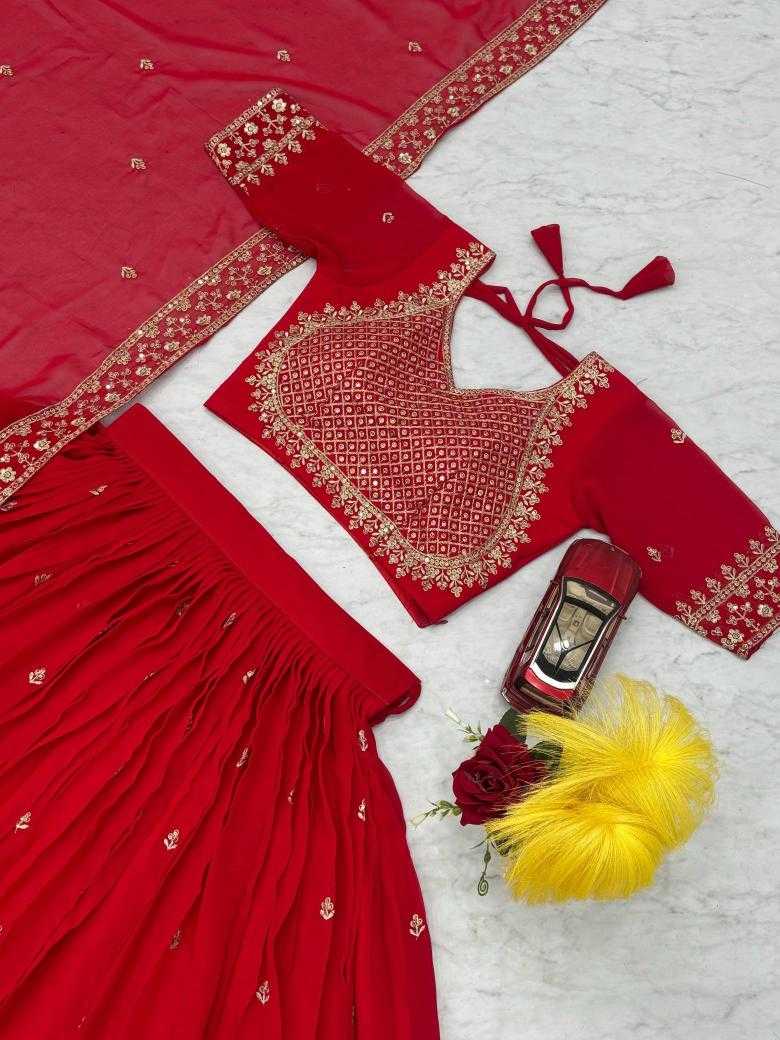 Ynf Faux Georgette KESH481 stich Collection Lehengas Wedding Collections Festive Collections Wholesale Embroidered Lehenga Georgette Lehenga Sequins Lehenga Manufacturer