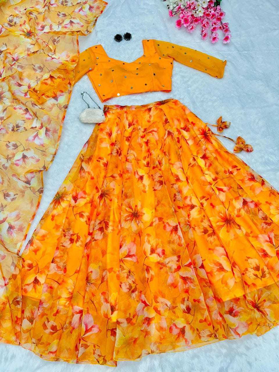Ynf Faux Georgette RIN157 PB-1027 Lehengas Wedding Collections Festive Collections Wholesale Georgette Lehenga Lehenga With Dupatta Lehenga With Blouse Manufacturer