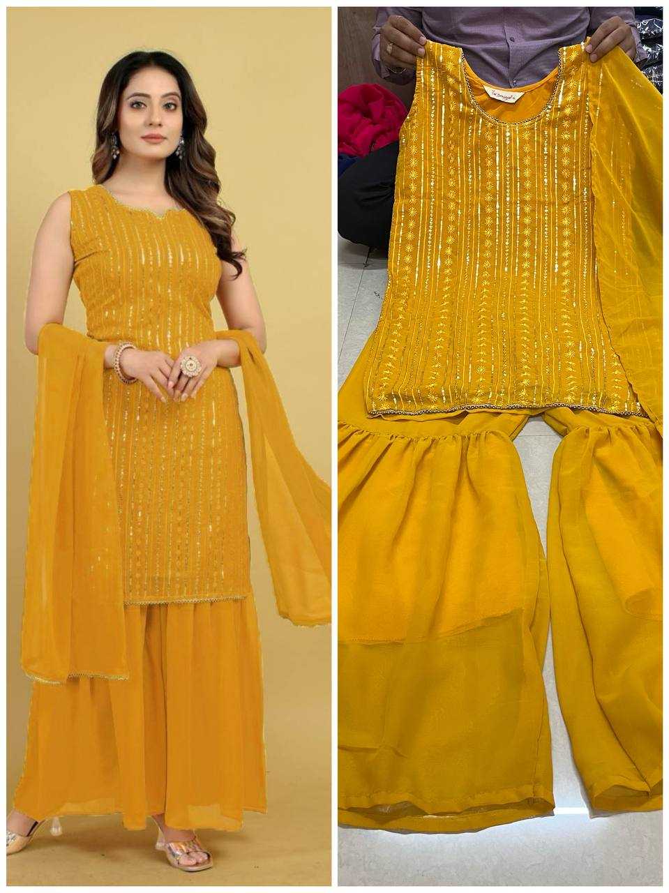 Ynf Faux Georgette RIN158 PD-1029 Suits & Dresses Wedding Collections Festive Collections Wholesale Georgette Suit Party Wear Dresses Embroidered Dresses Manufacturer