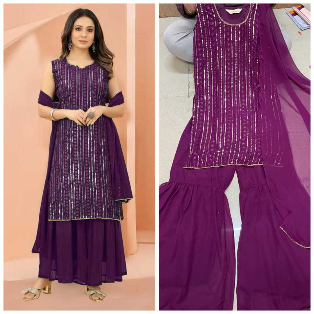Ynf Faux Georgette RIN158 PD-1029 Suits & Dresses Wedding Collections Festive Collections Wholesale Georgette Suit Party Wear Dresses Embroidered Dresses Manufacturer