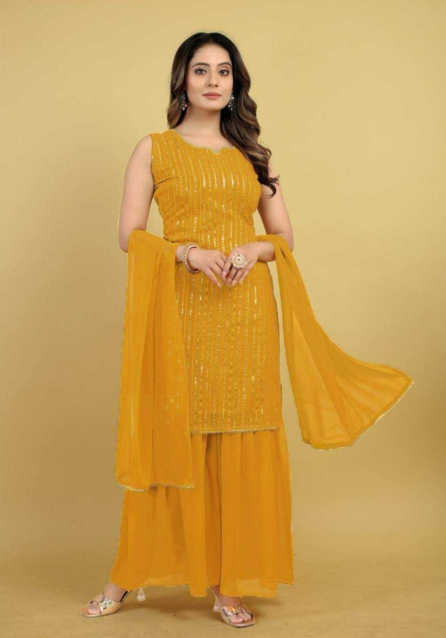 Ynf Faux Georgette RIN158 PD-1029 Suits & Dresses Wedding Collections Festive Collections Wholesale Georgette Suit Party Wear Dresses Embroidered Dresses Manufacturer