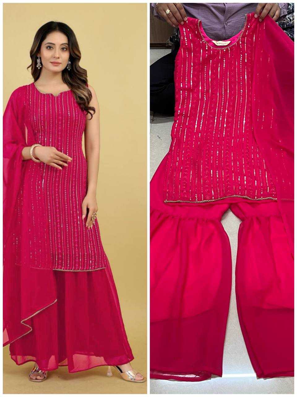 Ynf Faux Georgette RIN158 PD-1029 Suits & Dresses Wedding Collections Festive Collections Wholesale Georgette Suit Party Wear Dresses Embroidered Dresses Manufacturer