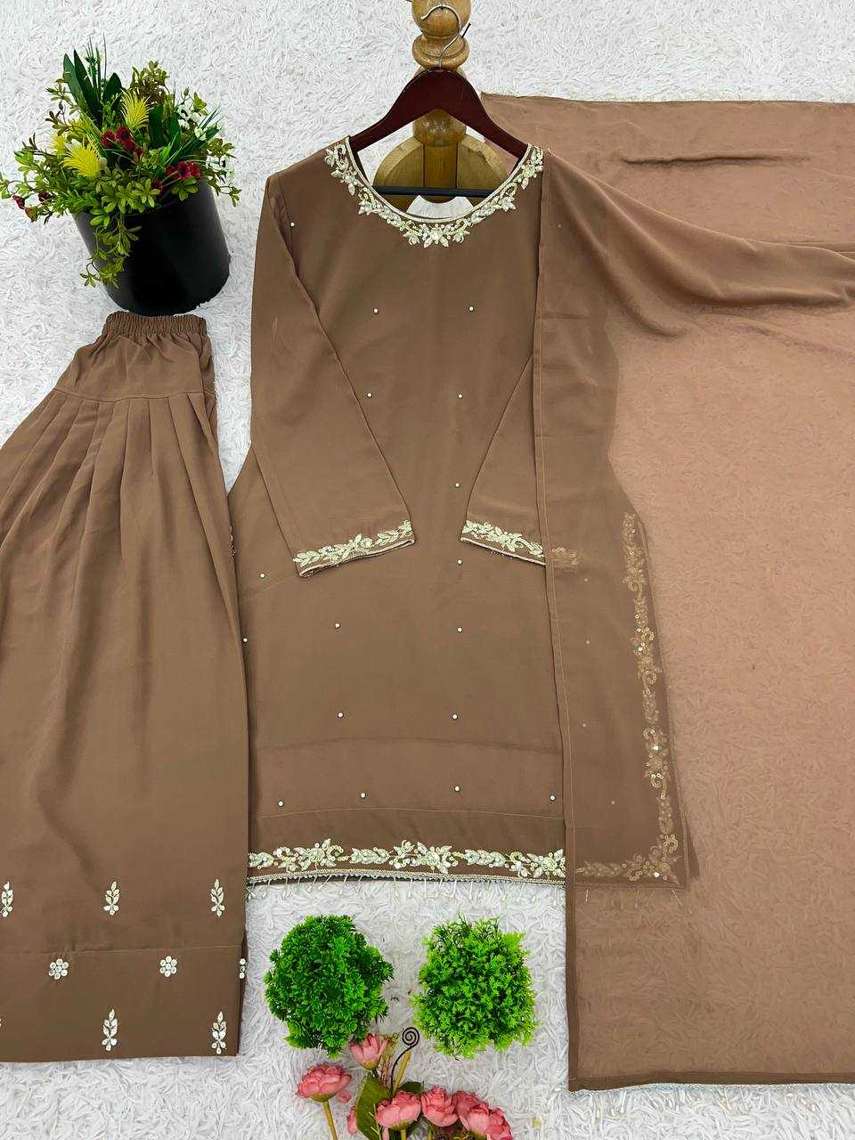 Ynf Faux Georgette RIN197 4606 Suits & Dresses Wedding Collections Festive Collections Wholesale Georgette Suit Wedding Suits Designer Suits Manufacturer