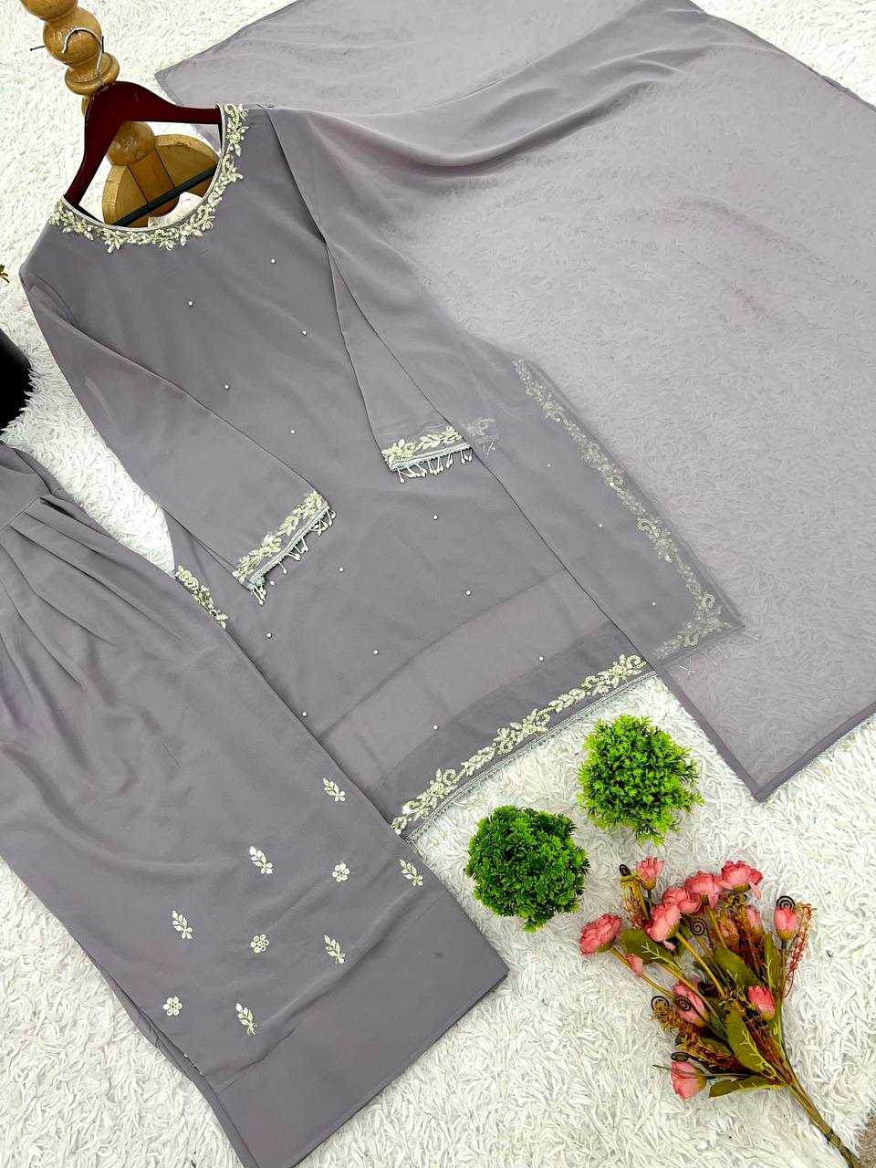 Ynf Faux Georgette RIN197 4606 Suits & Dresses Wedding Collections Festive Collections Wholesale Georgette Suit Wedding Suits Designer Suits Manufacturer