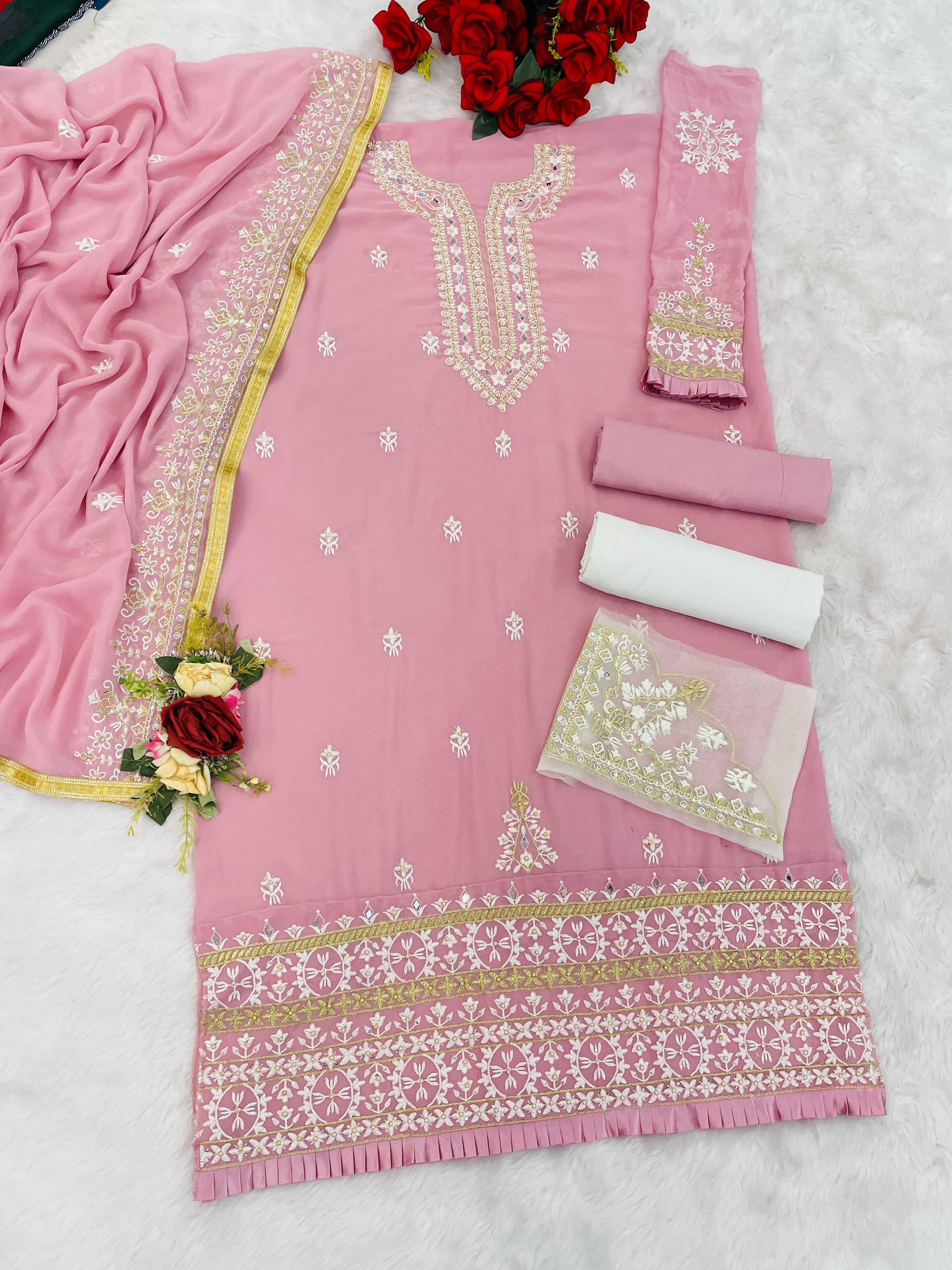 Ynf Faux Georgette RIN197 4660 Suits & Dresses Wedding Collections Festive Collections Wholesale Georgette Suit Party wear suits Bridal Suits Manufacturer