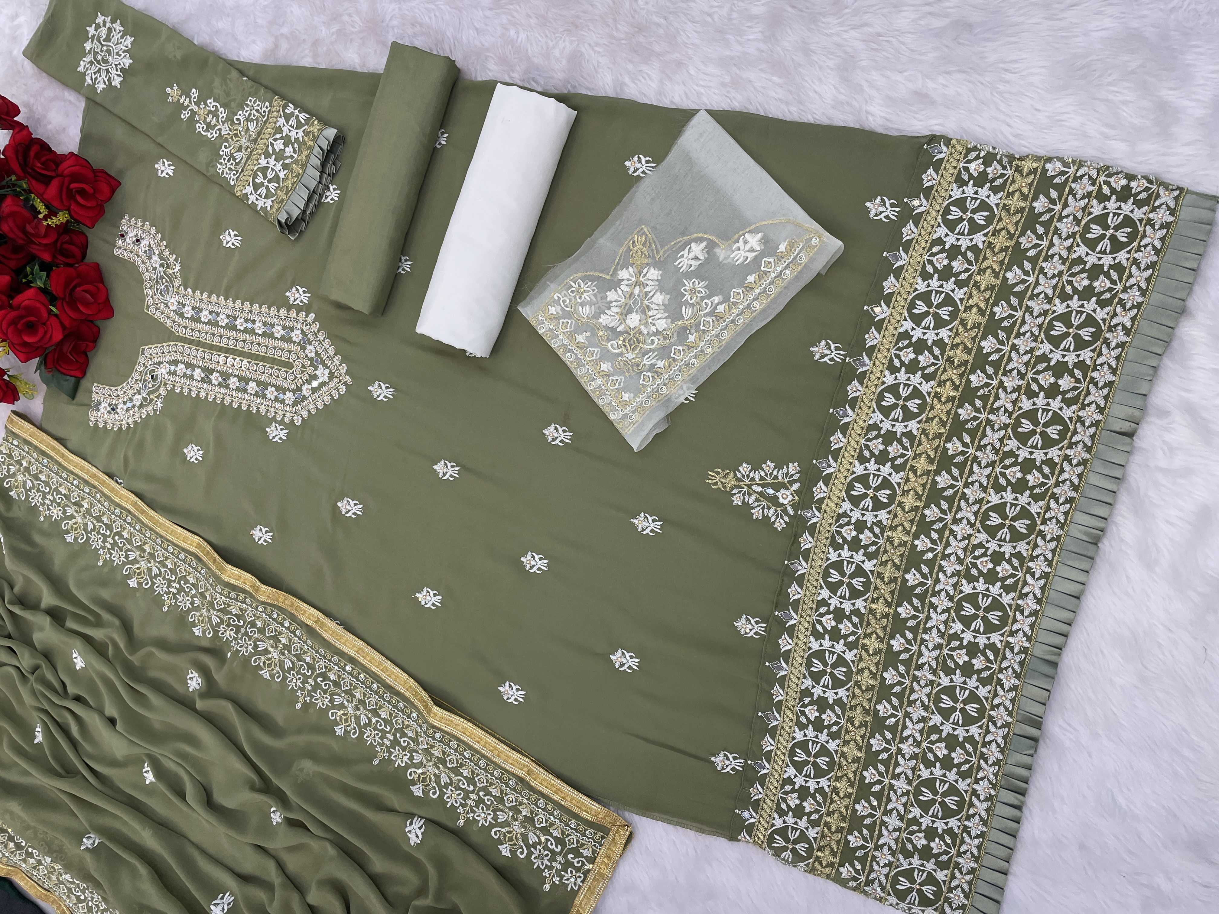 Ynf Faux Georgette RIN197 4660 Suits & Dresses Wedding Collections Festive Collections Wholesale Georgette Suit Party wear suits Bridal Suits Manufacturer