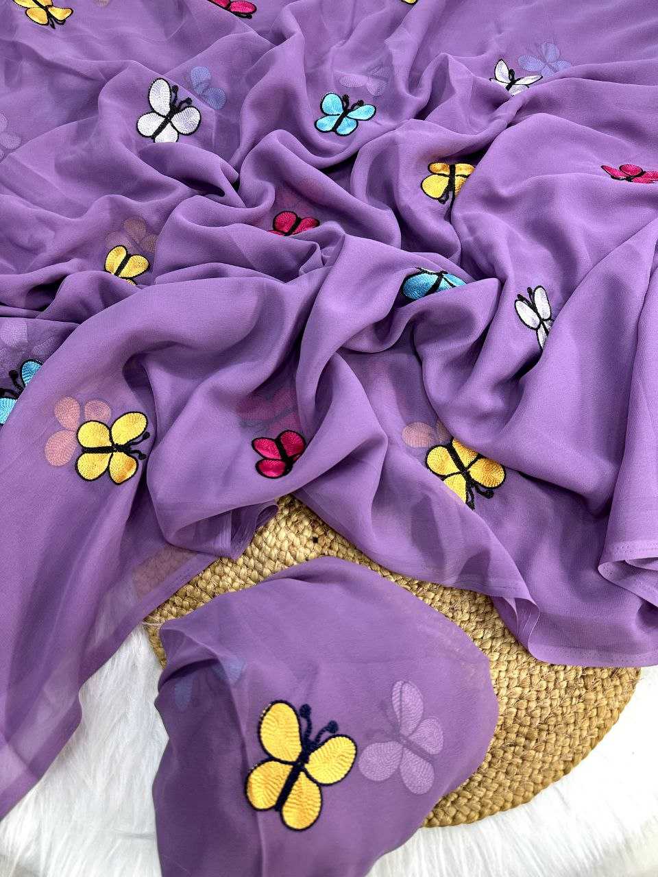 Ynf Georgette KESH488 GAMTHI Sarees Wholesale Fancy Sarees Georgette Sarees Embroidered Sarees Manufacturer