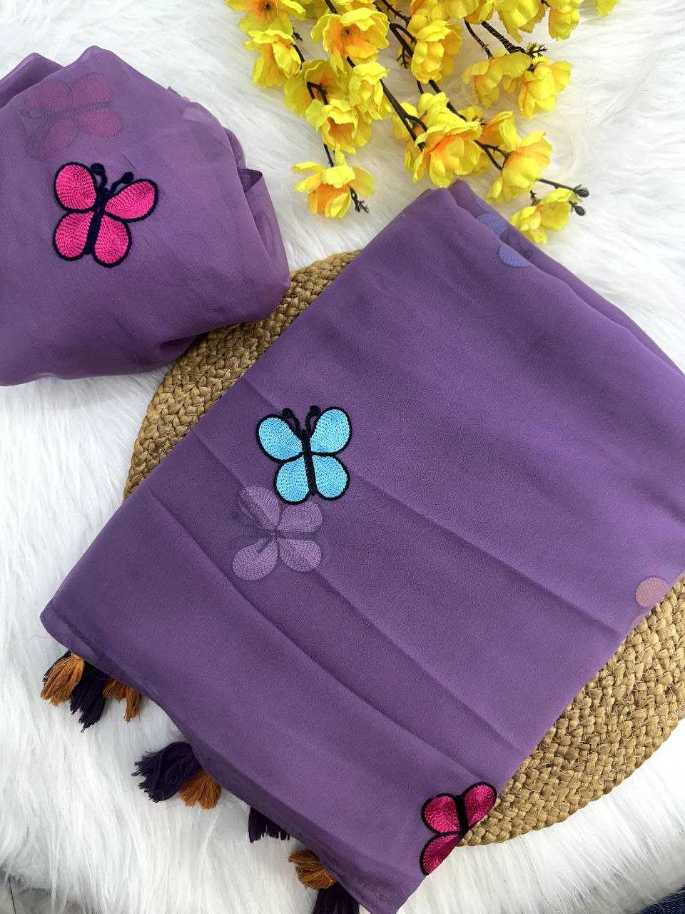 Ynf Georgette KESH488 GAMTHI Sarees Wholesale Fancy Sarees Georgette Sarees Embroidered Sarees Manufacturer