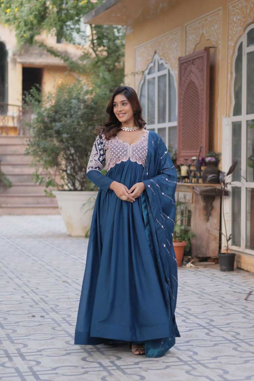 Ynf Georgette KESH489 1150 Gowns Wholesale Embroidery Gowns Anarkali Gown Long Gowns Manufacturer