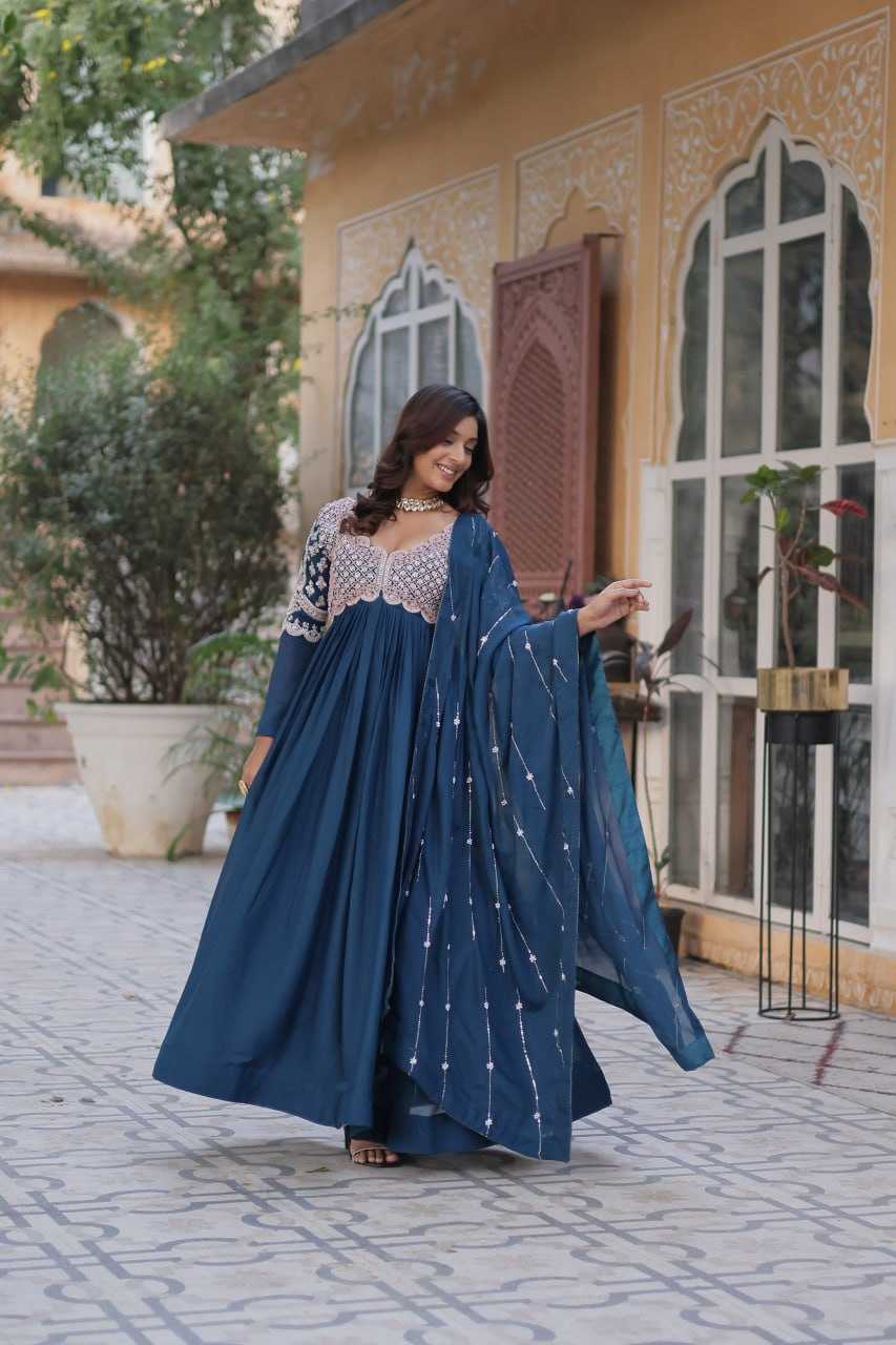 Ynf Georgette KESH489 1150 Gowns Wholesale Embroidery Gowns Anarkali Gown Long Gowns Manufacturer