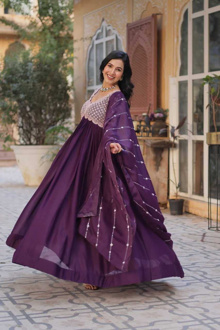 Ynf Georgette KESH489 1150 Gowns Wholesale Embroidery Gowns Anarkali Gown Long Gowns Manufacturer