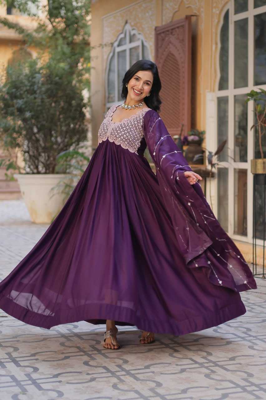 Ynf Georgette KESH489 1150 Gowns Wholesale Embroidery Gowns Anarkali Gown Long Gowns Manufacturer