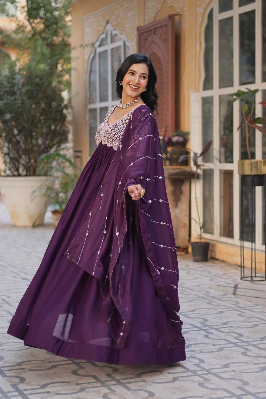 Ynf Georgette KESH489 1150 Gowns Wholesale Embroidery Gowns Anarkali Gown Long Gowns Manufacturer