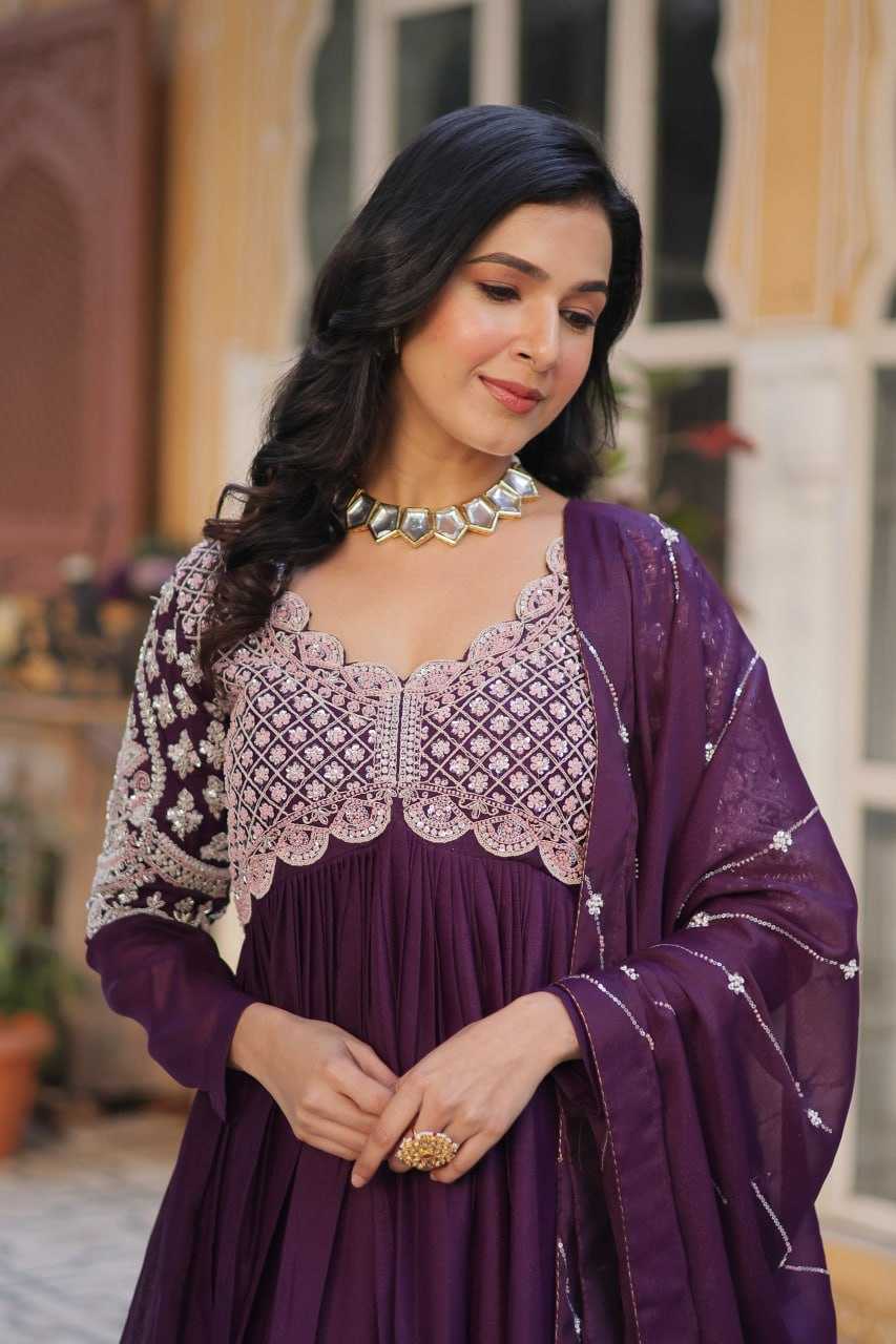 Ynf Georgette KESH489 1150 Gowns Wholesale Embroidery Gowns Anarkali Gown Long Gowns Manufacturer