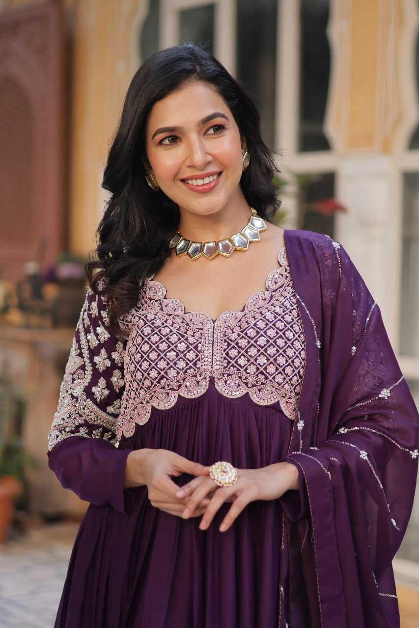 Ynf Georgette KESH489 1150 Gowns Wholesale Embroidery Gowns Anarkali Gown Long Gowns Manufacturer