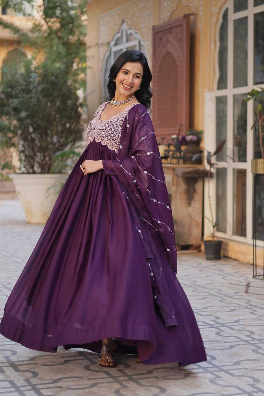 Ynf Georgette KESH489 1150 Gowns Wholesale Embroidery Gowns Anarkali Gown Long Gowns Manufacturer