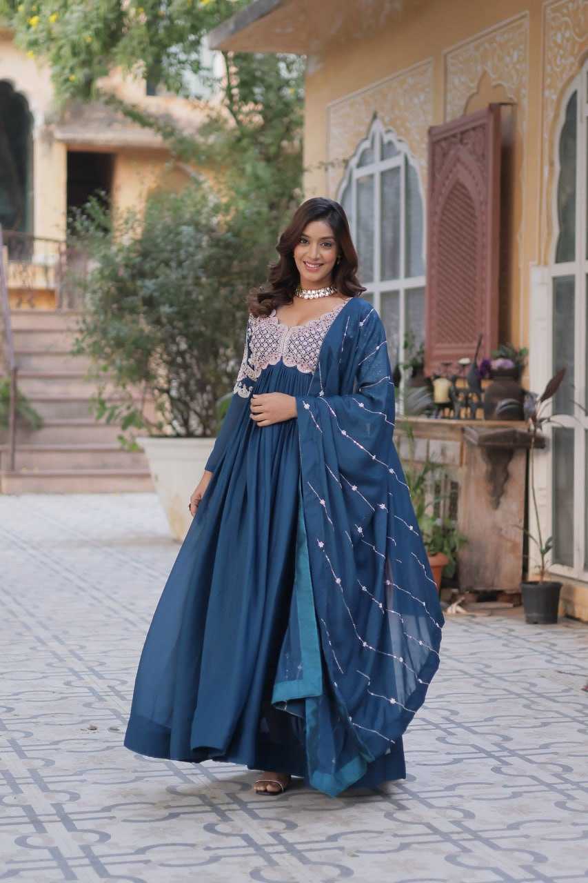 Ynf Georgette KESH489 1150 Gowns Wholesale Embroidery Gowns Anarkali Gown Long Gowns Manufacturer