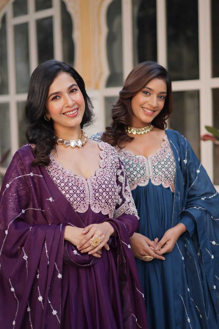 Ynf Georgette KESH489 1150 Gowns Wholesale Embroidery Gowns Anarkali Gown Long Gowns Manufacturer