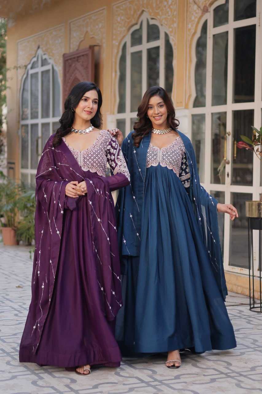 Ynf Georgette KESH489 1150 Gowns Wholesale Embroidery Gowns Anarkali Gown Long Gowns Manufacturer