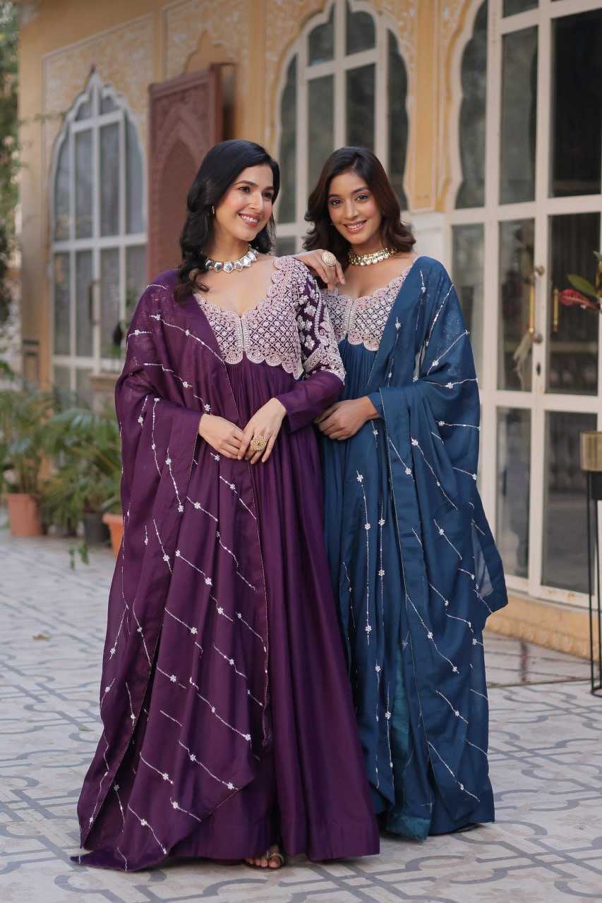 Ynf Georgette KESH489 1150 Gowns Wholesale Embroidery Gowns Anarkali Gown Long Gowns Manufacturer