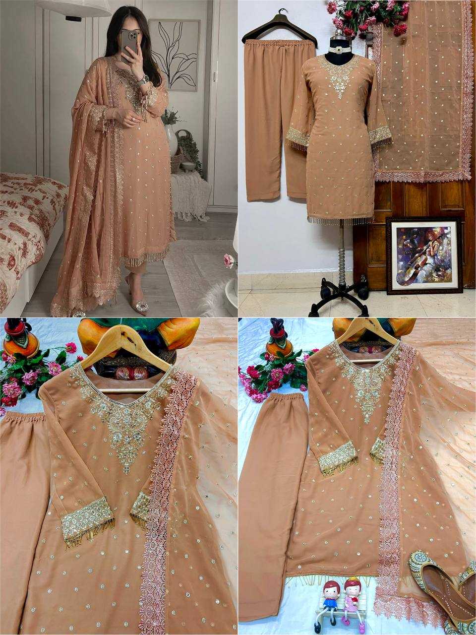 Ynf Georgette KESH492 1365 Kurti Wholesale Mirror Work Kurti Embroidered Kurtis Manufacturer