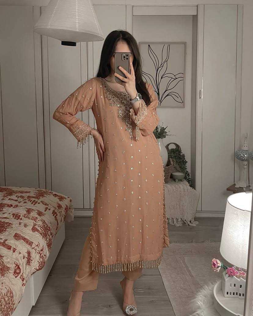 Ynf Georgette KESH492 1365 Kurti Wholesale Mirror Work Kurti Embroidered Kurtis Manufacturer
