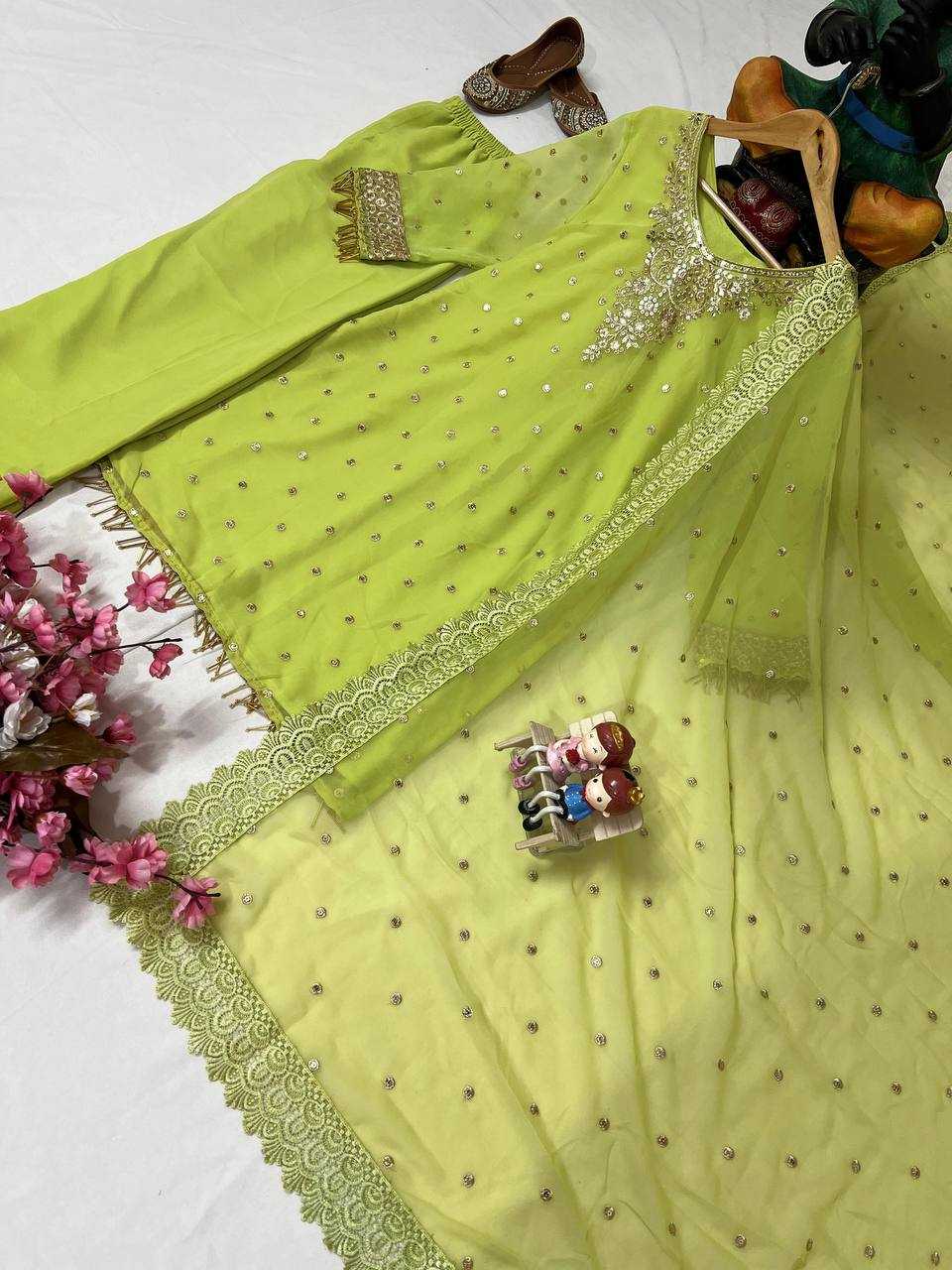 Ynf Georgette KESH492 1365 Kurti Wholesale Mirror Work Kurti Embroidered Kurtis Manufacturer