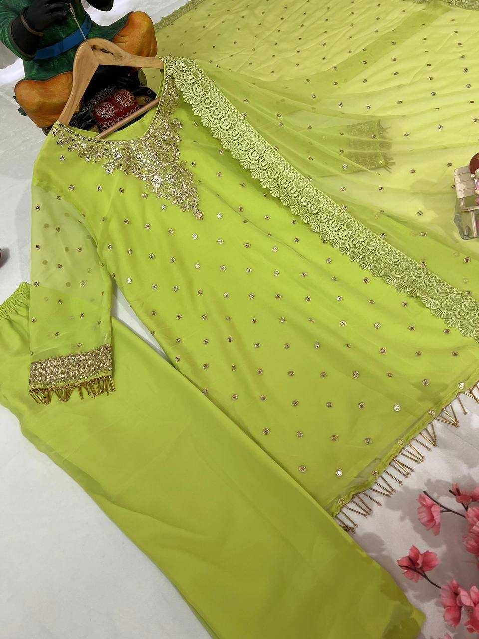 Ynf Georgette KESH492 1365 Kurti Wholesale Mirror Work Kurti Embroidered Kurtis Manufacturer
