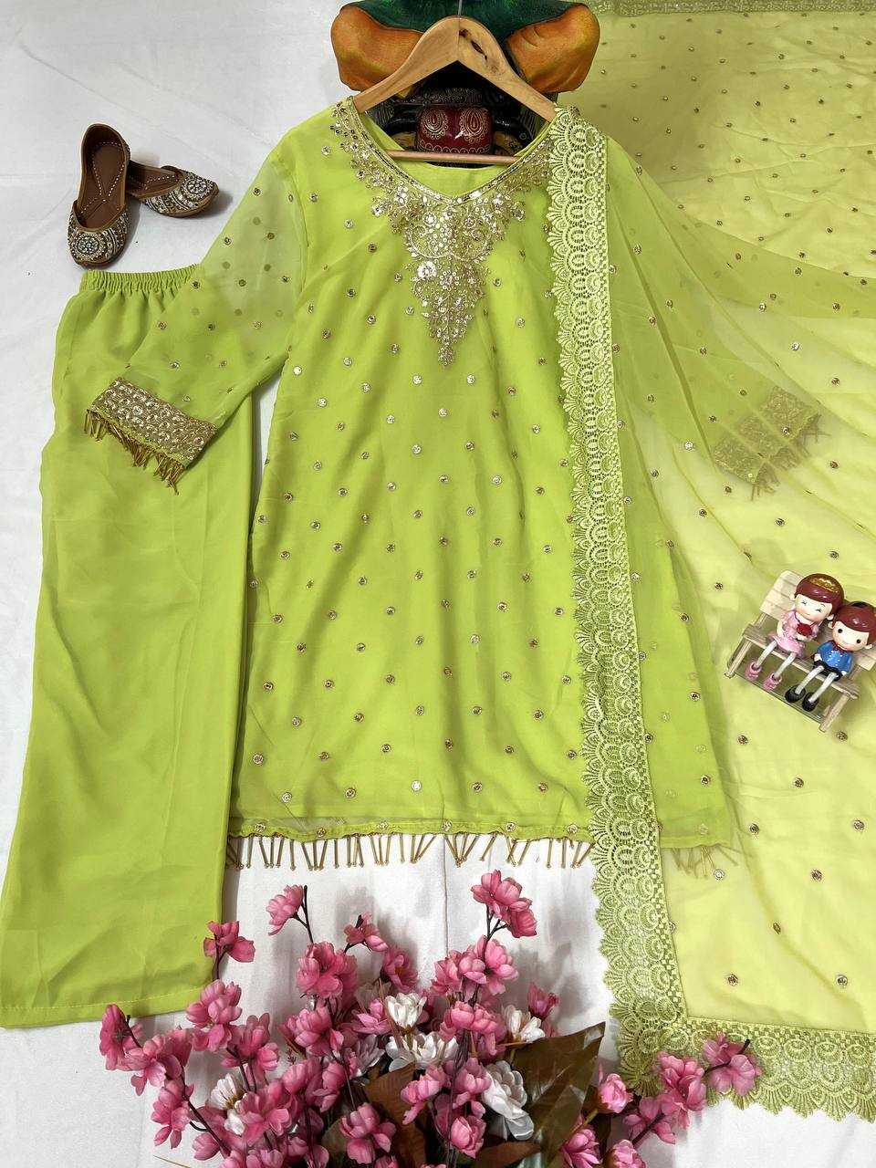 Ynf Georgette KESH492 1365 Kurti Wholesale Mirror Work Kurti Embroidered Kurtis Manufacturer